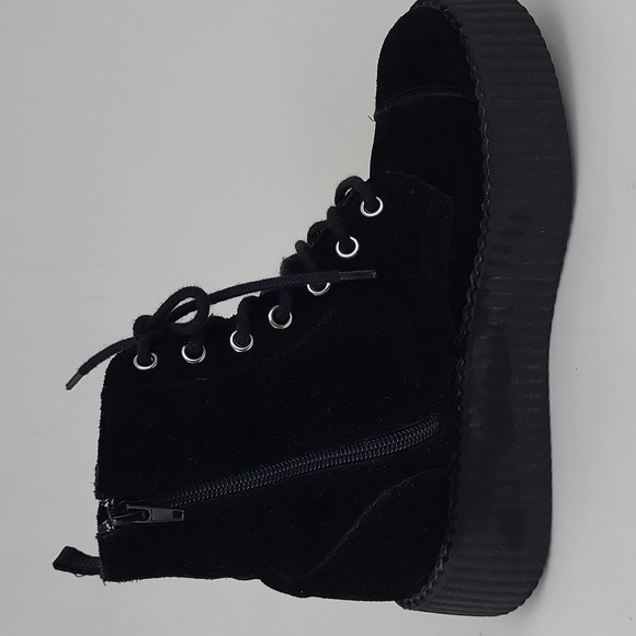 T.U.K Black Suede Viva Mondo Boots Size 8 / EU 39 - Picture 10 of 12